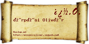 Árpási Olivér névjegykártya
