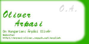 oliver arpasi business card