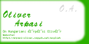 oliver arpasi business card